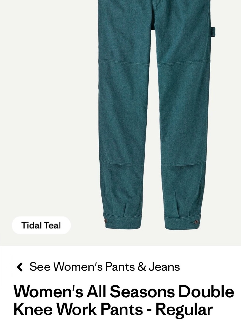 Patagonia Women's Double-Knee Track Pants in Tidal Teal